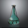 Turquoise Glass Vase With Crisscross Woven Rope Decoration For Household Decor
