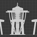 Modern Round Dining Table Set With Patterned Top Four Wooden Leg Chairs And White Bowls