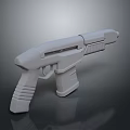 Futuristic Sci Fi Pistol Weapon 3D Model With Modern Streamlined Gray Design 3d model