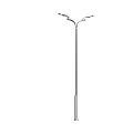 Modern Outdoor Light With Metal Lamp Post And Double Heads For Street Lighting