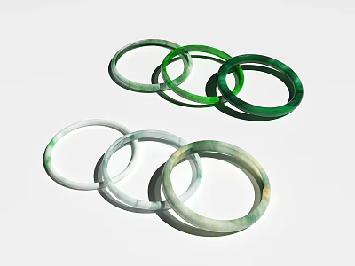 Elegant Green And White Jade Bracelets For Luxury Jewelry Collection 3d model
