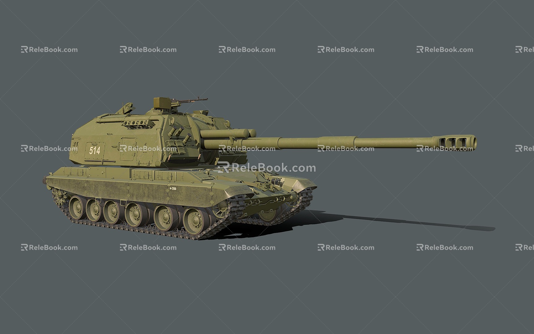 Self-propelled howitzer Soviet 2S19 tank self-propelled gun 3d model