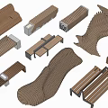 Artistic Wooden Benches With Modern Design And Various Unique Curved Shapes