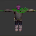 Fantasy Gorilla Warrior in Armor Carrying Stone Hammer with Arms Outstretched