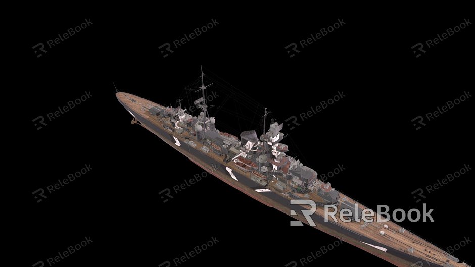 modern warship battleship destroyer model