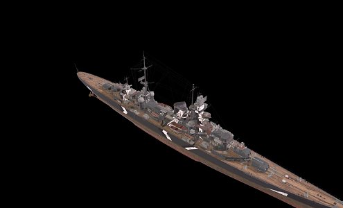 modern warship battleship destroyer 3d model