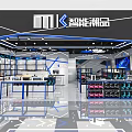 Modern store digital store mobile phone accessories store computer store mobile phone accessories display cabinet in the island display 3d model