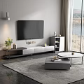 Modern Living Room Interior TV Stand With Open Shelf And Storage Furniture