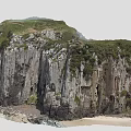 Scenic Coastal Cliff Landscape With Rugged Rock Formations And Green Vegetation
