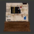 Vintage Rusted Cash Register Equipment With Wooden Base And Classic Design