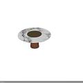 Modern Marble Dining Table With Round Copper Base And Gold Accent Circular Top