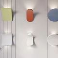 Colorful Modern Wall Lamps with Different Shapes and Various Colors Mounted on Wall