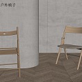 Camping Chair Outdoor Wooden Chair Foldable Backrest Chair Solid Wood Dining Chair Office Chair Bamboo Stool 3d model