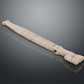 Ancient Carved Bone Weapon With Long Shaft And Sculpted Decorative Head