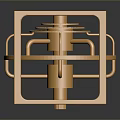 Golden Industrial Equipment with Mechanical Gears and Frame Structure Design