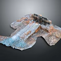 Detailed Natural Terrain Model With Waterfall Blue Water And Rock Formations