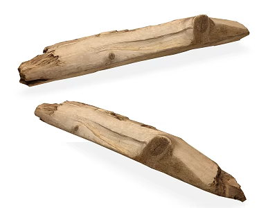 Natural Rustic Stone Wood Logs With Organic Texture And Natural Shape 3d model