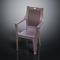 Modern Light Purple Leisure Chair With Armrests Mesh Backrest And Striped Plastic Seat
