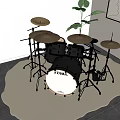 TAMA Full Drum Set With Cymbals And Indoor Setup On Carpet For Musical Instrument
