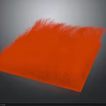 Red Furry Square Mat With Soft Textured Surface And Smooth Edge