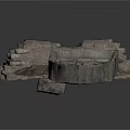Traditional Carved Stone Architectural Component With Intricate Frame And Textured Surface