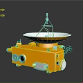 Advanced Orange Spacecraft Probe With White Dish Antenna And Metallic Components 3d model