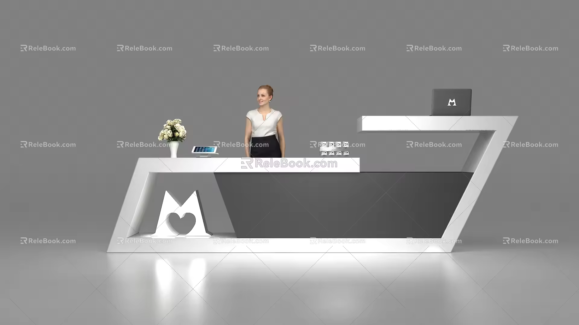 Modern reception desk 3d model