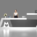 Modern reception desk 3d model