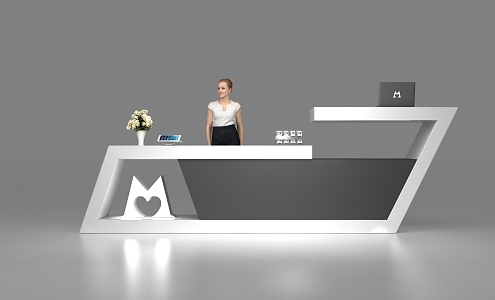 Modern reception desk 3d model