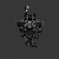 Futuristic Robot Character With Mechanical Armor And Combat Weapon Design