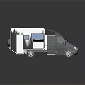 Modern Camper Van Exterior Featuring Tree Graphics And Reflective Surface Design 3d model