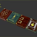 Decorative Hardcover Books With Red Green Covers And Various Symbols For Home Decor