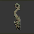 Bronze Sculpture With Dragon Head Snake Body And Decorative Ring Design