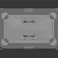 Silver Tech Component With Shiny Surface Circular Handles And Edged Structure