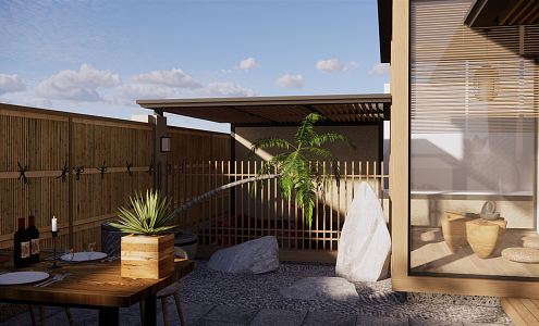 Japanese Courtyard Garden 3d model