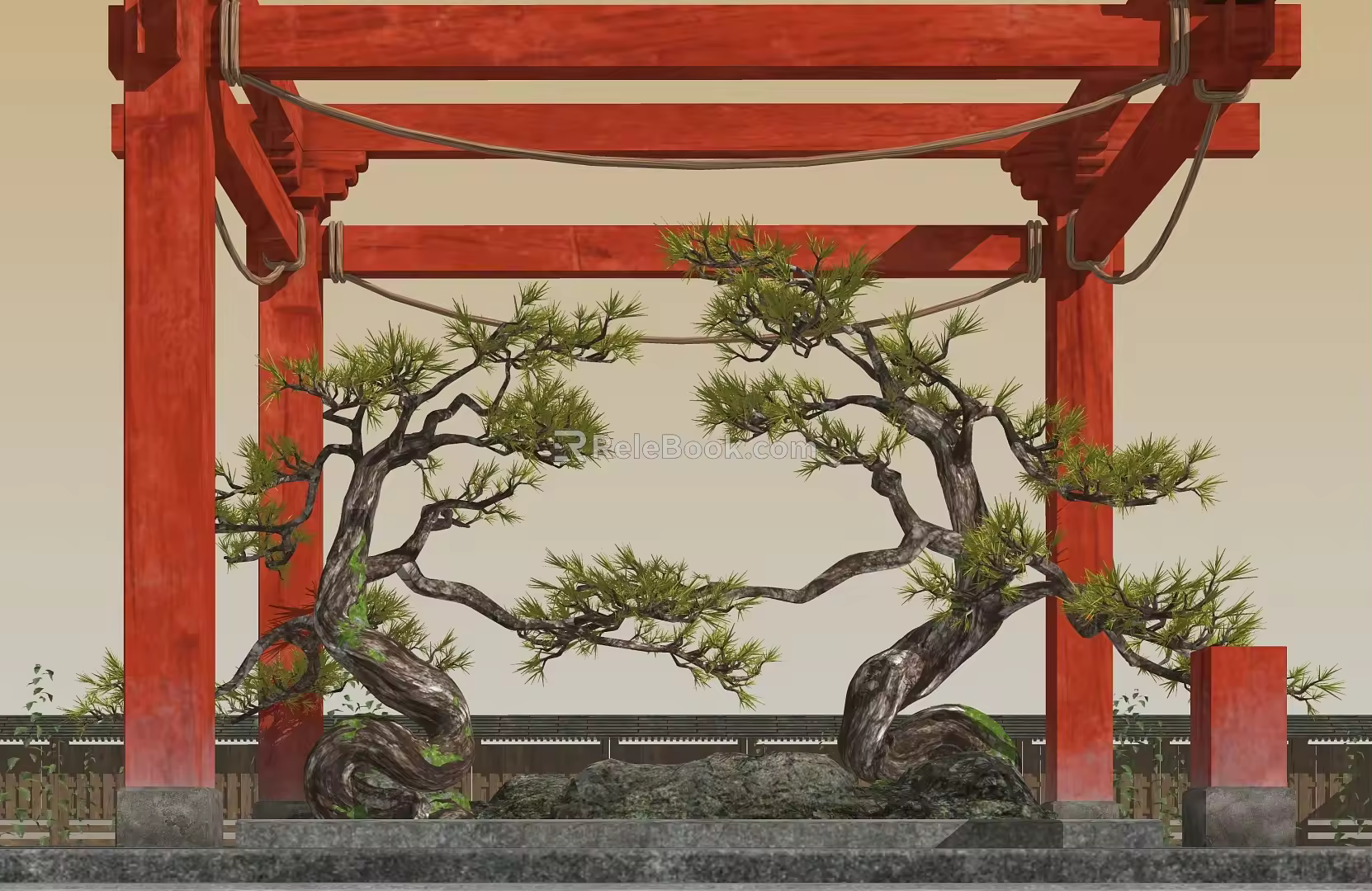Japanese Lohan Pine Modeling Pine Landscape Pine 3d model
