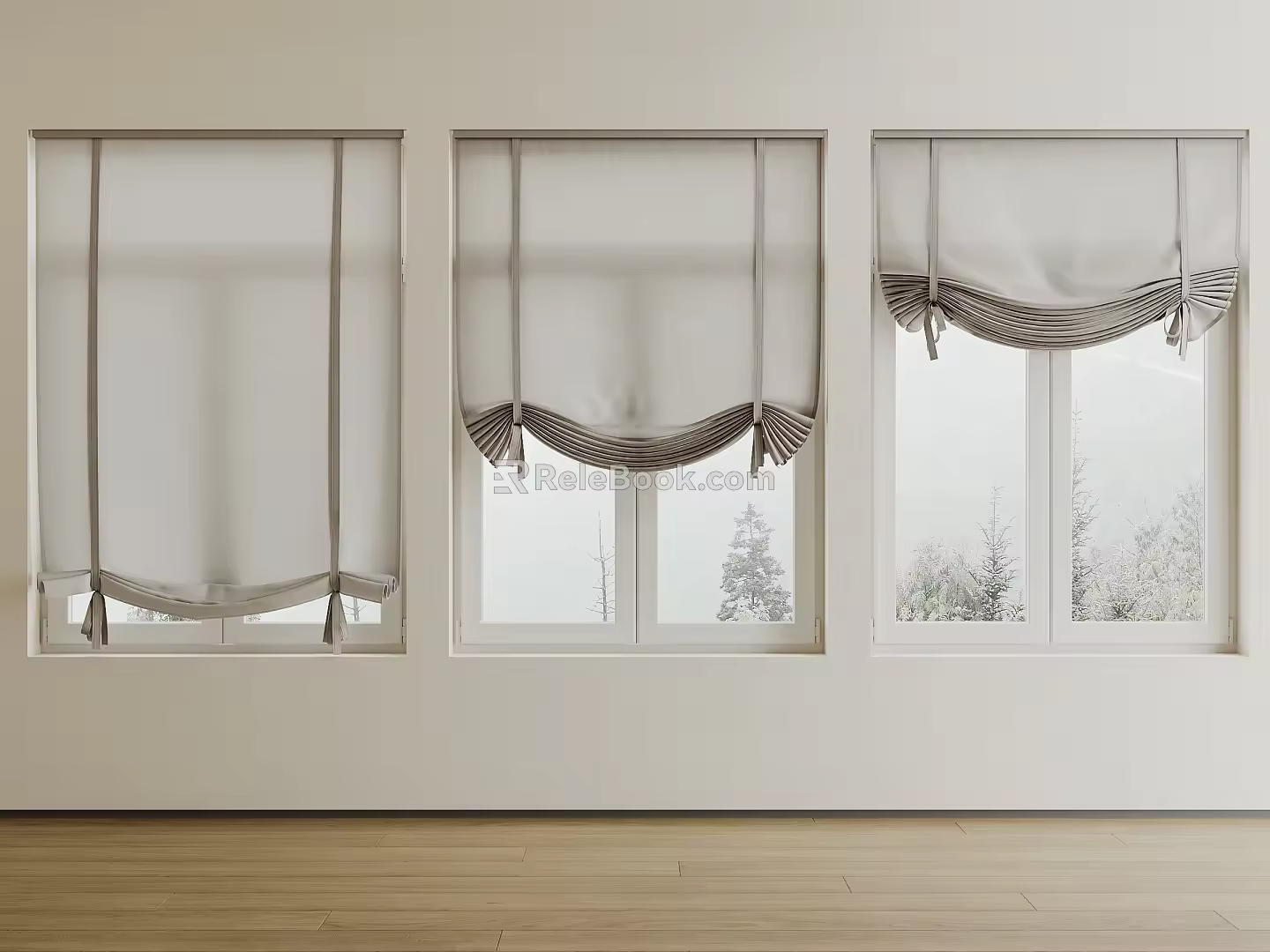 Roman curtain pull curtain sunshade shutter 3d model