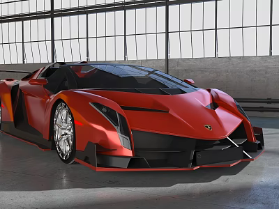 Lamborghini sports car factory scene show 3d model