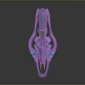 Futuristic Purple Sci Fi Vehicle With Glowing Blue Accents And Aerodynamic Design