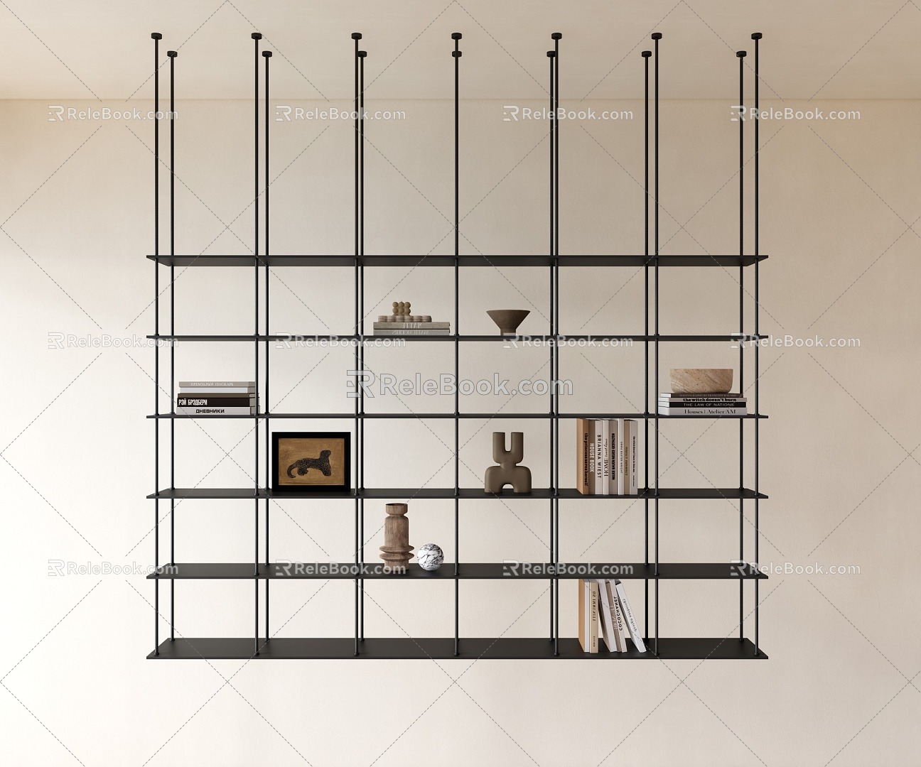 Modern Bookcase Hanging Bookshelf Decorative Rack 3d model