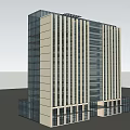 Modern High Rise Office Building With Glass Facade And Vertical Lines