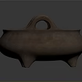 Traditional Brass Incense Burner With Two Handles And Three Feet Design