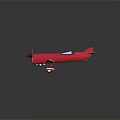 Red Biplane Passenger Aircraft With Propeller And Classic Exterior Design