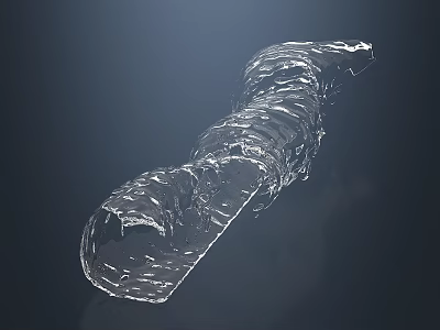 Abstract Glass Like Transparent Twisted Sculpture With Irregular Textured Surface 3d model