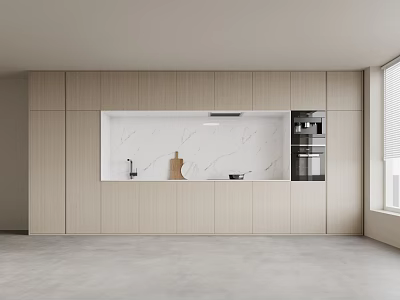 Modern Entryway Cabinet And Side Cabinet With Wooden Panels Marble Top And Storage Space 3d model