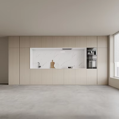 Modern Entryway Cabinet And Side Cabinet With Wooden Panels Marble Top And Storage Space 3d model