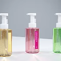 Colorful Bathroom Accessories Liquid Soap Dispensers With Transparent Bottles And White Pumps