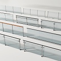 Modern Railing Glass Railing Guardrail Glass Guardrail Balcony Guardrail Fence Balcony Railing 3d model