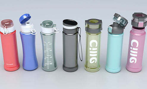 Modern thermos mug thermos mug combination 3d model