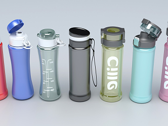 Modern thermos mug thermos mug combination 3d model